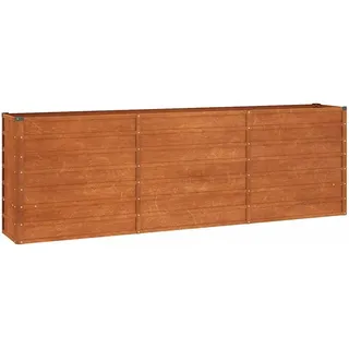 vidaXL Hochbeet, Hochbeet für Garten Balkon Terrasse, Kräuterhochbeet zum Selber Bauen, Gemüsebeet Pflanzkübel aus Metall, Grau Cortenstahl
