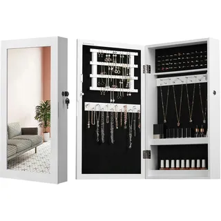 Songmics Schmuckschrank abschließbar Weiß-Schwarz JBC51W
