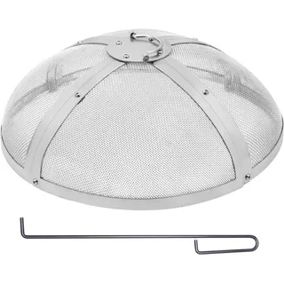 Funkenfang für Feuerschalen φ686 x 185 mm - Feuerstellengitter Funkenschutz Edelstahl - Funkenhaube 2-mm-Maschenlöcher - Feuerschale Funkenschutzhaube - Ideal für Feuerstellen, Feuerschalen und Kamine