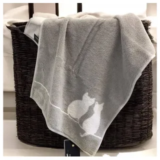 CAWÖ Cute Cats Edition Handtuch 50 x 100 cm grau