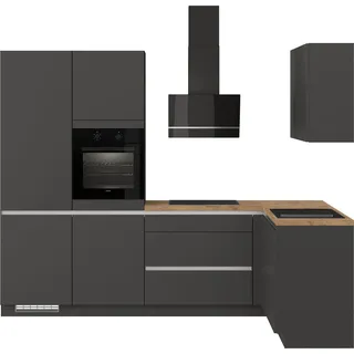 Impuls Küchen Winkelküche L-Form 460 cm grau