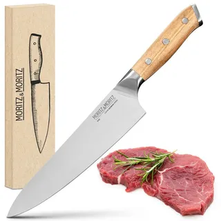 Moritz & Moritz MoritzundMoritz Kochmesser 20 cm Edelstahlklinge, Akazienholzgriff