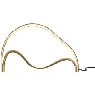 LED Tischleuchte Tischlampe Modern Metall in Messing B: 39 cm Kabelschalter