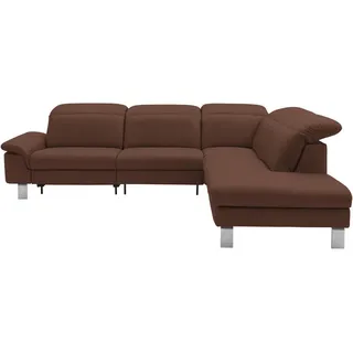 Dieter Knoll Ecksofa , Braun , Leder , Echtleder , Nappaleder , Ottomane rechts, L-Form , 309x233 cm , Goldenes M , erweiterbar, Typenauswahl, Bettkasten erhältlich, Fußauswahl, Lederauswahl, Stoffauswahl, planbar, Armteilvarianten, Sitzqualitäten, seitenverkehrt erhältlich, Hocker erhältlich, Rücken echt, individuell planbar , Wohnzimmer, Sofas & Couches, Wohnlandschaften, Ecksofas