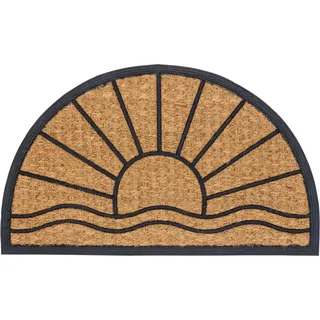 Astra Fußmatte Coco Deluxe Light 45 cm x 75 cm Sonne halbrund