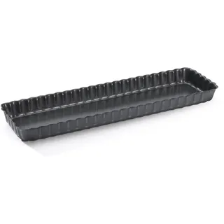 De Buyer geriffelte rechteckige Tortenform mit abnehmbaren Boden 35,6 x 10,2 x 2,7 cm