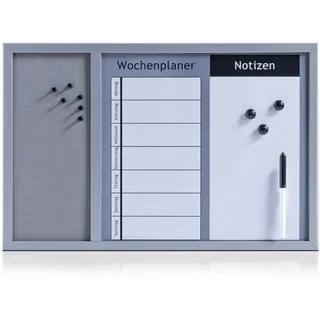 Zeller Whiteboard-Pinnwand 60,0 x 40,0 cm Kork grau