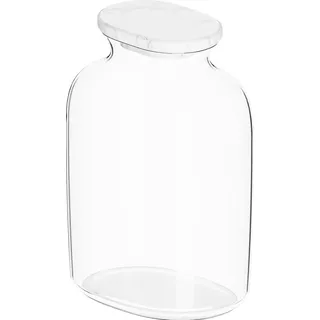 BLANCO Glaskaraffe | Durchsichtiges Glas, Marmordeckel | 1l Wasserkaraffe für kohlensäurehaltiges Wasser und normales Leitungswasser ​ | für alle Filterarmaturen oder drink.systems | [9x12,4x17,6 cm]