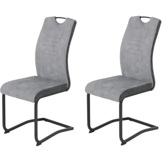 HELA Tische Freischwinger Polyester hellgrau 2er Set