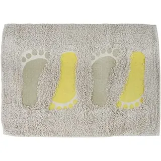 MSV - homeXpert Baumwoll-Badematte - 40 x 60 cm - Taupe & Anis - Elegantes Design - Weicher Fleece-Komfort - Effektive Saugfähigkeit - Ideal fürs Badezimmer - Pflegeleicht