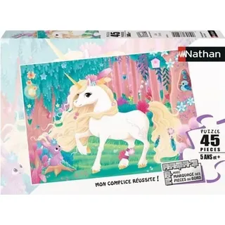 Puzzle für Kinder, Nathan Jolie Einhorn, 45 Teile, Inklusive Poster, Fantasie Thema, 5+ Jahre