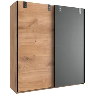 WIMEX Schwebetürenschrank Liverpool 180 x 198 cm Holzoptik Braun Eiche