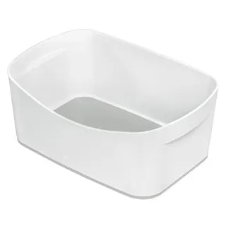 MyBox Aufbewahrungsbox 3,0 l perlweiß/grau 24,6 x 16,0 x 9,8 cm