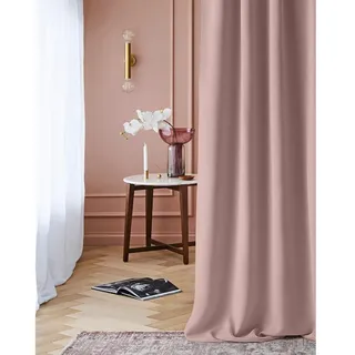 ROOM99 Vorhang mit Ösen Laurel 140 x 260 cm Breite x Höhe Verdunkelung Blickdicht Schiebegardinen Curtain Wohnzimmer Schlafzimmer Puderrosa, 1 Stück