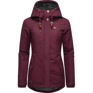Ragwear Winterjacke "Winterjacke Monade" mit Kapuze Damen Winterparka mit Kapuze und m. Fleece gefüttert, wine rot22