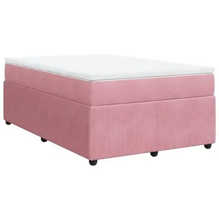 vidaXL Boxspringbett mit Matratze Rosa 120x190 cm Samt