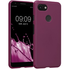 kwmobile Hülle kompatibel mit Google Pixel 3 Hülle - weiches TPU Silikon Case - Cover geeignet für kabelloses Laden - Bordeaux Violett