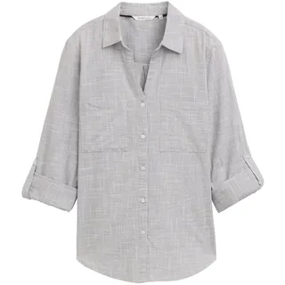 Tom Tailor With Slub Structure 1035247 Bluse Explicit Grey 40