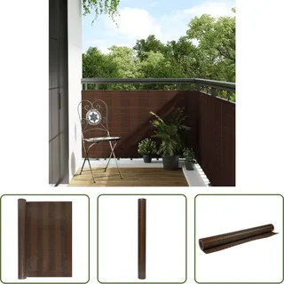 The Living Store Balkon-Sichtschutz Braun und Schwarz 500x80 cm Poly Rattan - Braun