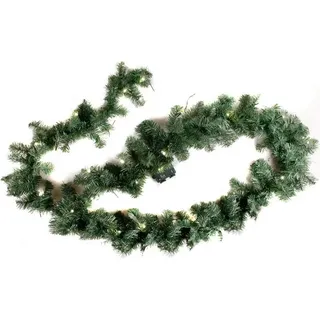 LEX Weihnachtsgirlande incl. LED Lichterkette 100 LEDs Timer warmweiss LK067W-TA