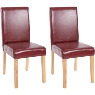 MCW Esszimmerstuhl Littau Kunstleder Rot-Braun 2er-Set