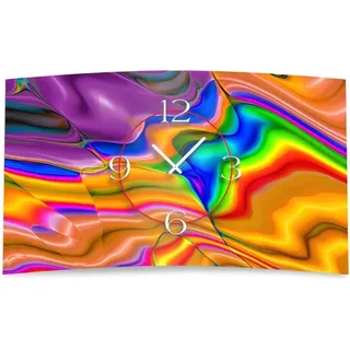 Abstrakt Farbverlauf bunt Designer Wanduhr modernes Wanduhren Design leise kein ticken DIXTIME 3D-0265 - Orange