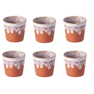 Costa Nova Grespresso handgefertigte Espressotassen – 6er-Set – Terrakotta – portugiesisches Steingut – 90 ml – Höhe 6 cm - Orange