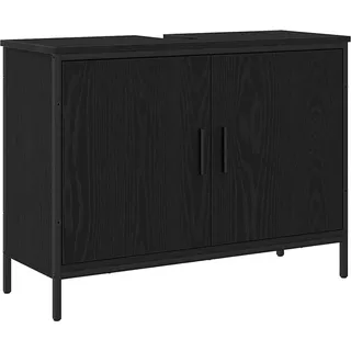vidaXL Waschbeckenunterschrank mit Tür Schwarze Eiche 80 x 30 x 60 cm - Schwarz