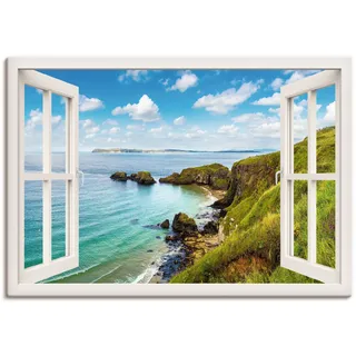 Artland Wandbild »Küstenweg in Nordirland durchs Fenster« Meer Bilder 1 Stk. tlg. als Leinwandbild, Poster in verschied. Größen, grün
