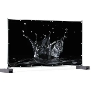 Wallario XXL Outdoor-Poster für Garten oder Balkon, Motiv Aufspritzendes Wasser, in ca. 340 x 173 cm - Blau