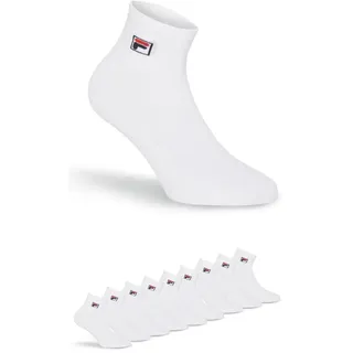 Kurzsocken FILA "UNISEX QUARTER PLAIN SOCKS", Damen, Gr. 35-38, weiß, Baumwollmischung, unifarben, normal, Socken Kurzsocken, mit Logo-Schriftzug, Topseller