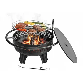 Relaxdays Feuerschale Ø 80,5 cm Schwarz