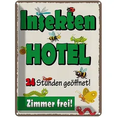 Blechschild 30x40 cm - Insektenhotel Zimmer Frei