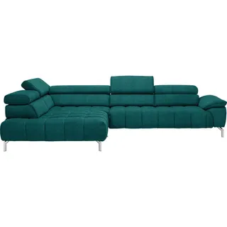 Beldomo Style Ecksofa , Petrol , Textil , Uni , Ottomane links, nicht einzeln stellbar, L-Form , 323x222 cm , Goldenes M , Typenauswahl, Stoffauswahl, seitenverkehrt erhältlich, Hocker erhältlich, Rücken echt , Wohnzimmer, Sofas & Couches, Wohnlandschaften, Ecksofas