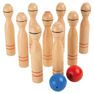 Small Foot Company small foot Kegelspiel aus Holz, Kegel ca. 16 cm hoch, Kinder Indoor-und Outdoor-Spiel, ab 3 Jahren, 1052