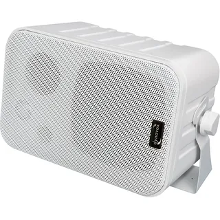 Dynavox 3-Wege Mini-Box mit Halterung für Wandmontage, Paar, Kleiner Surround-Lautsprecher für Heimkino, Weiss
