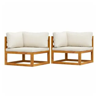 vidaXL Modulare Ecksofas 2er Set Loungemöbel cremeweiß
