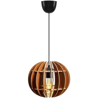 Opviq Moderner Kugel-Kronleuchter (2-teilig), Walnussfarben, 60 cm Höhe | Verstellbares Kabel, E27-Fassung, stilvolles MDF-Design für skandinavische Wohnungen