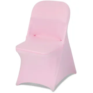 Vevor Stuhlhussen Stuhlbezug Stretch 50 Stk. waschbarer & abnehmbarer Stuhlüberzug aus Polyester-Spandex für Hochzeitsfeiern Esszimmerbankette, passend für Klappstühle (45 x 46 x 77 cm) Pink