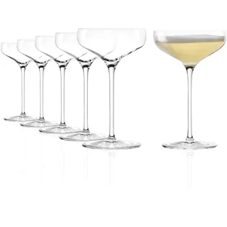 Stölzle Lausitz Champagnerschalen Swing 6er Set 300 ml/Sektschale aus hochwertigem Kristallglas/als Champagner-, Cocktail- oder Sektschalen/spülmaschinenfestes Coupette Glas