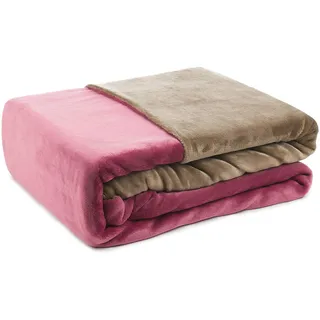 Gözze Superflausch beere/taupe 135 x 200 cm + 80 x 80 cm