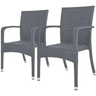Garden Pleasure London Gartenstuhl 55 x 56 x 87 cm grau 2 St.