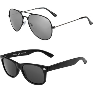 UrbanSky Sonnenbrille für Herren 2er-Pack, klassische Modelle (Gravitation)