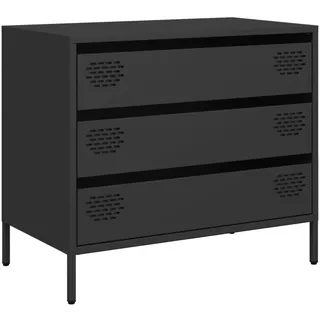 vidaXL Sideboard Schwarz 68x39x58,5 cm Kaltgewalzter Stahl