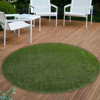 Kunstrasen ANDIAMO "Rasenteppich Sansibar, Gesamthöhe 20 mm", grün, Ø:55cm, Polyethylen (PE), Polypropylen (PP), Teppiche, Kunstrasen, realistische Optik, mit Drainagefunktion, für Balkon & Terrasse