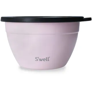 S'well Salatschüssel-Set, Rosa Topas, 1,9 l – Salat-Lunchbox mit Gewürzbehälter und herausnehmbarem Tablett – auslaufsicher und spülmaschinenfest