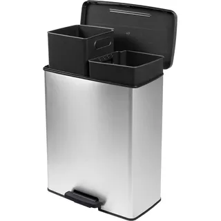 Curver Deco Bin Slim 52 l Silber