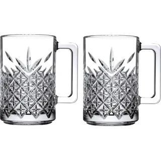 Pasabahce 55472 Timeless Kaffeetasse, Teetasse, Henkelbecher aus Glas 315ml 2er Set