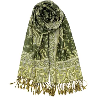 Achillea Damen Achi23 Pashmina-Schal, Dark Olive, 28" W x 76" L