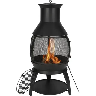 Terrassenofen Gartenkamin - Aztekenofen Chimenea - Outdoor Feuerstelle 500 x1100mm für den Garten - Schwarz